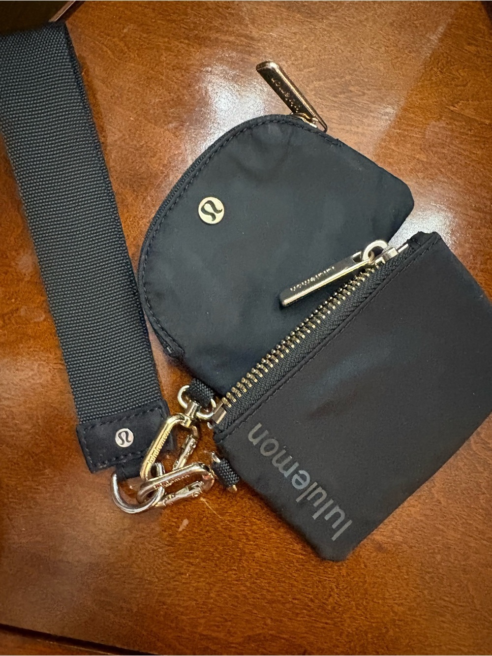 lululemon athletica Black Zip Pouch Duo with Gold Hardware - Picture 3 of 11